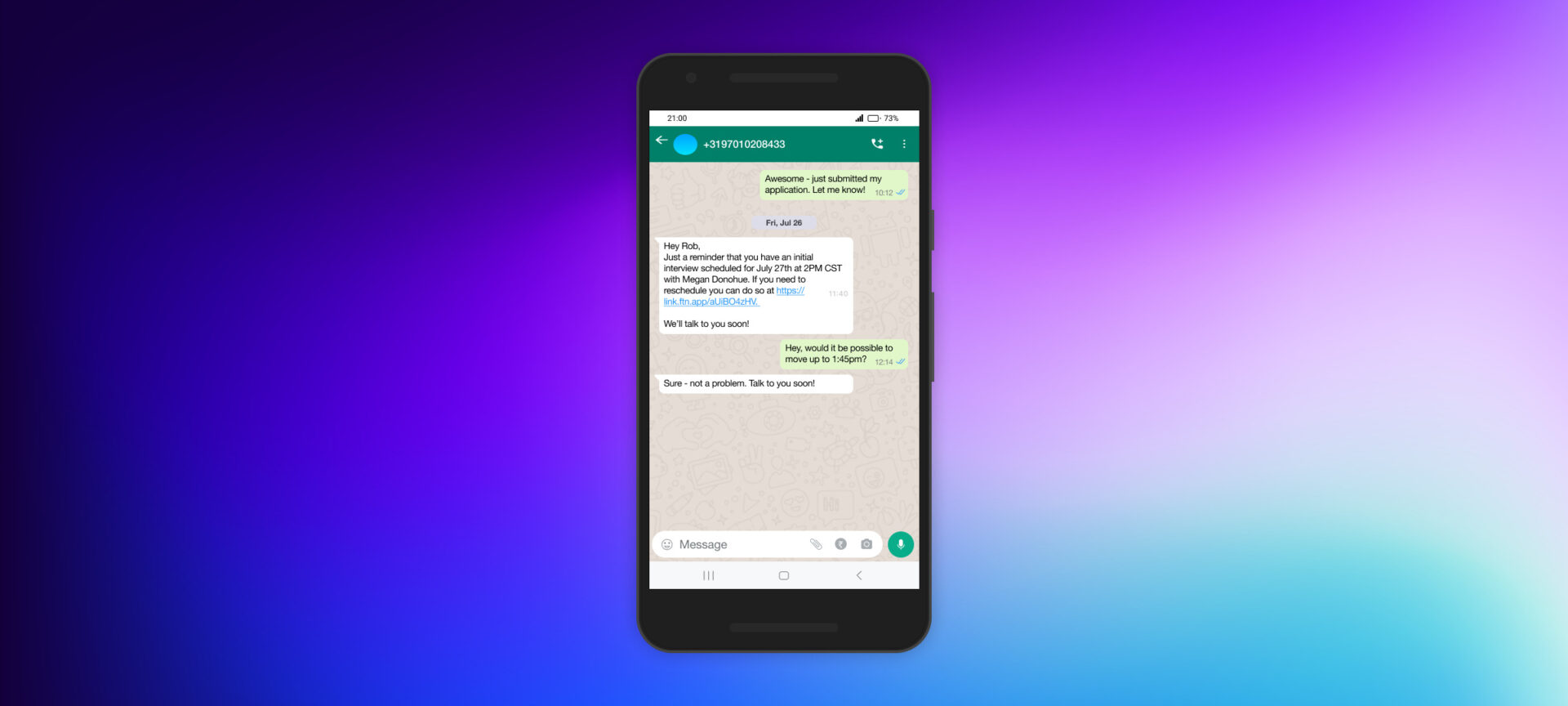 Engage applicants globally with Fountain’s WhatsApp integration