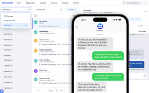 Fountain AI text messages and product messenger