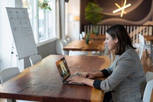 person working on a laptop