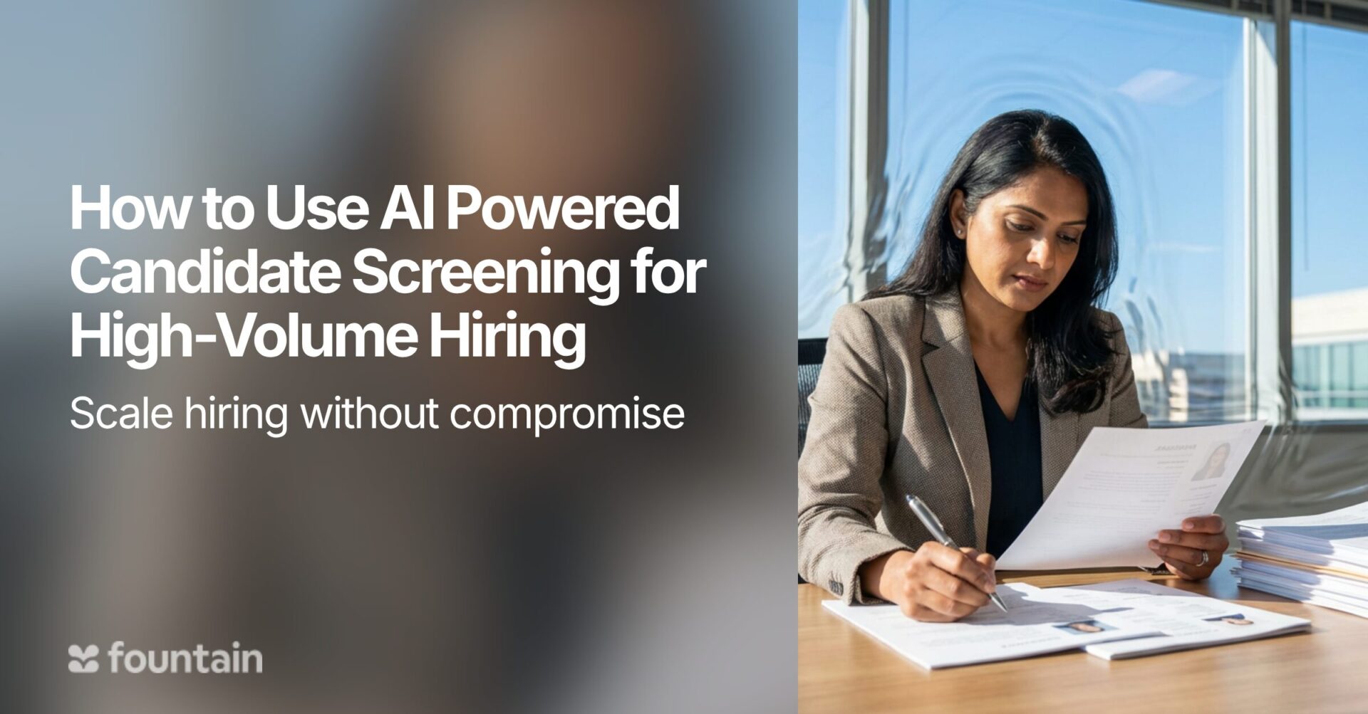 recruiter reviewing different documents