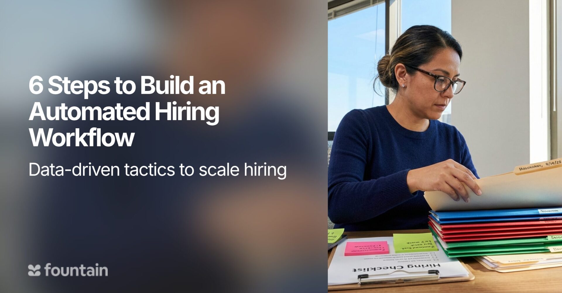 recruiter reviewing pile of documents