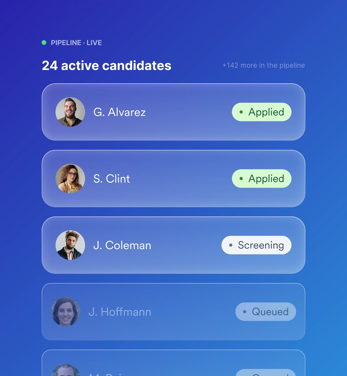 I keep your candidate pipeline full, constantly.